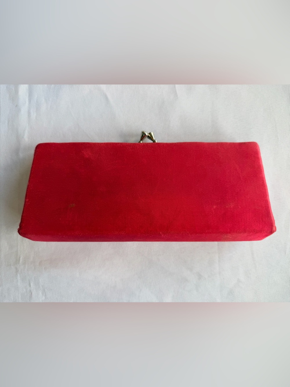 Vintage PINK Silky Clutch Kisslock Purse Silver Hardware